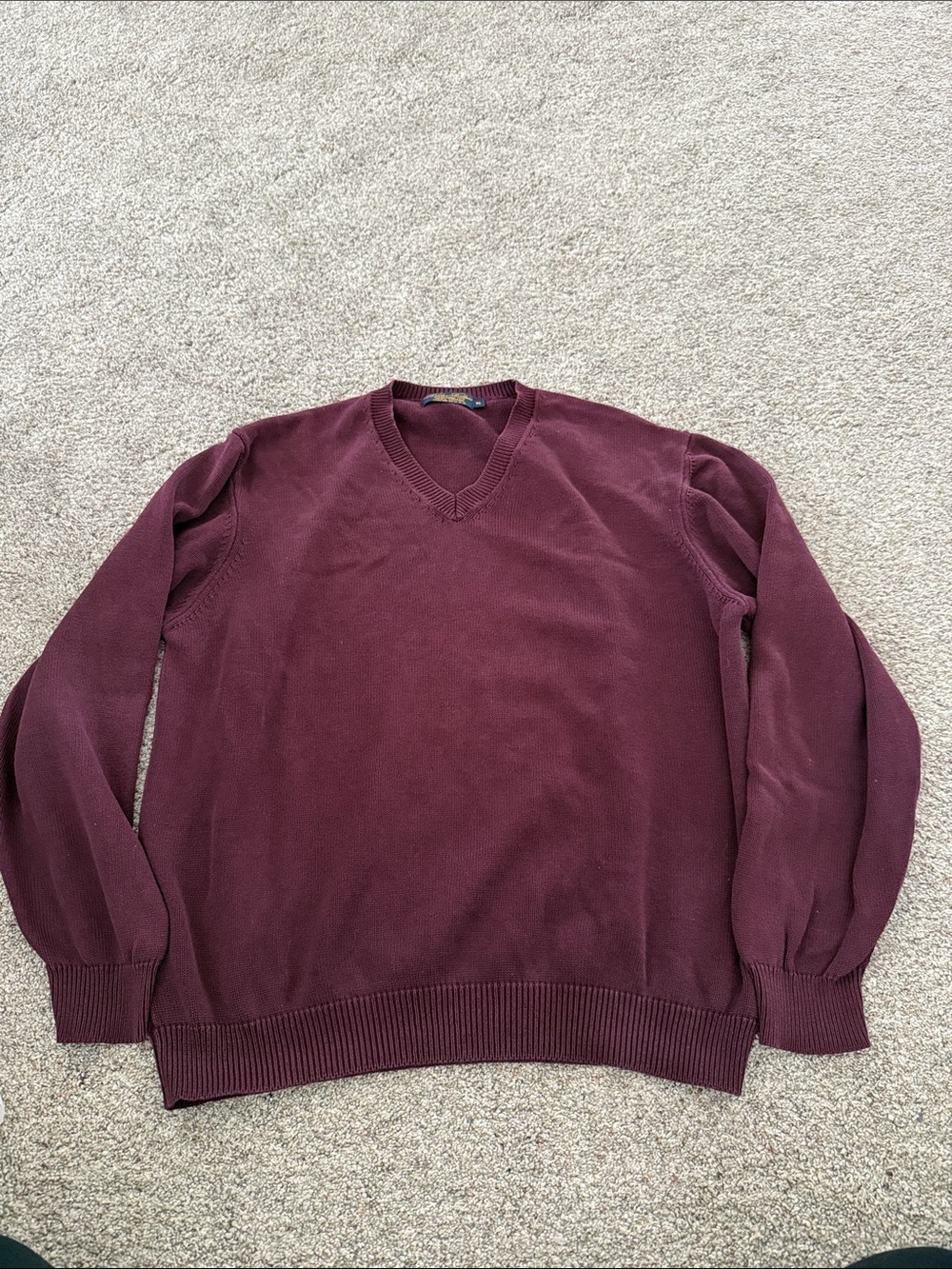 Brooks Brothers Men's V-Neck Sweater Burgundy XL